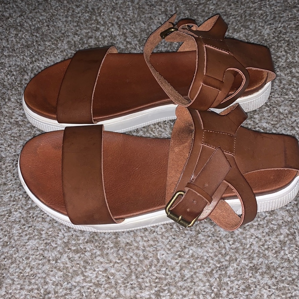 Brown ankle sandals